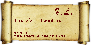 Hrncsár Leontina névjegykártya